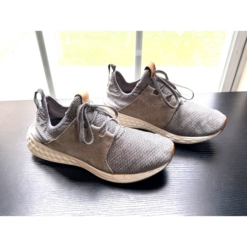 New Balance Fresh Foam Sneakers Women Size 8 Gray Knit Lace Up Running Shoes